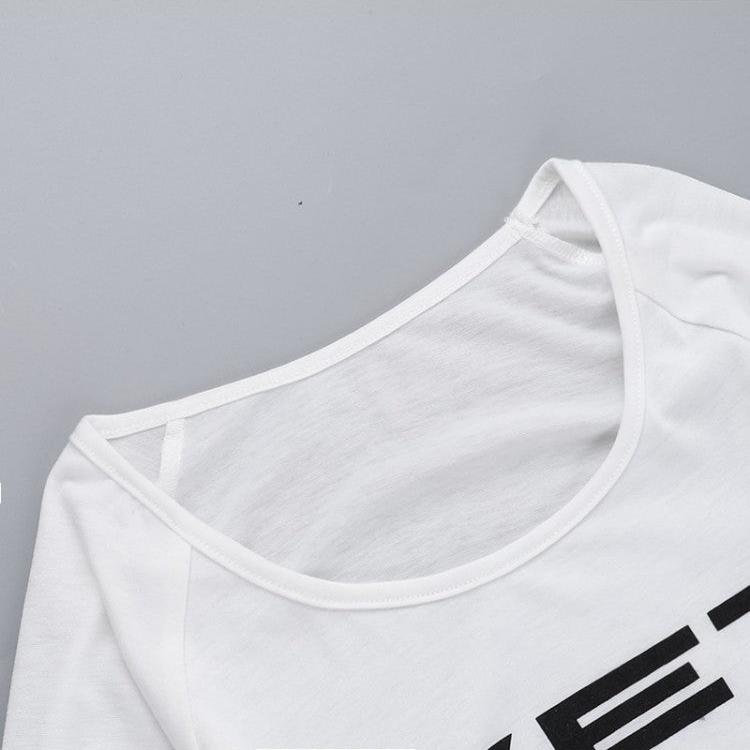 Letter Printed Cropped Long Sleeve T-shirts