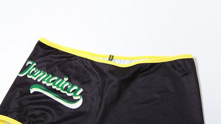 Ensemble short de bikini dos nu à bretelles spaghetti colorblock