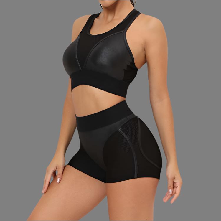 Patchwork Fishnet Bodycon Yoga Sets