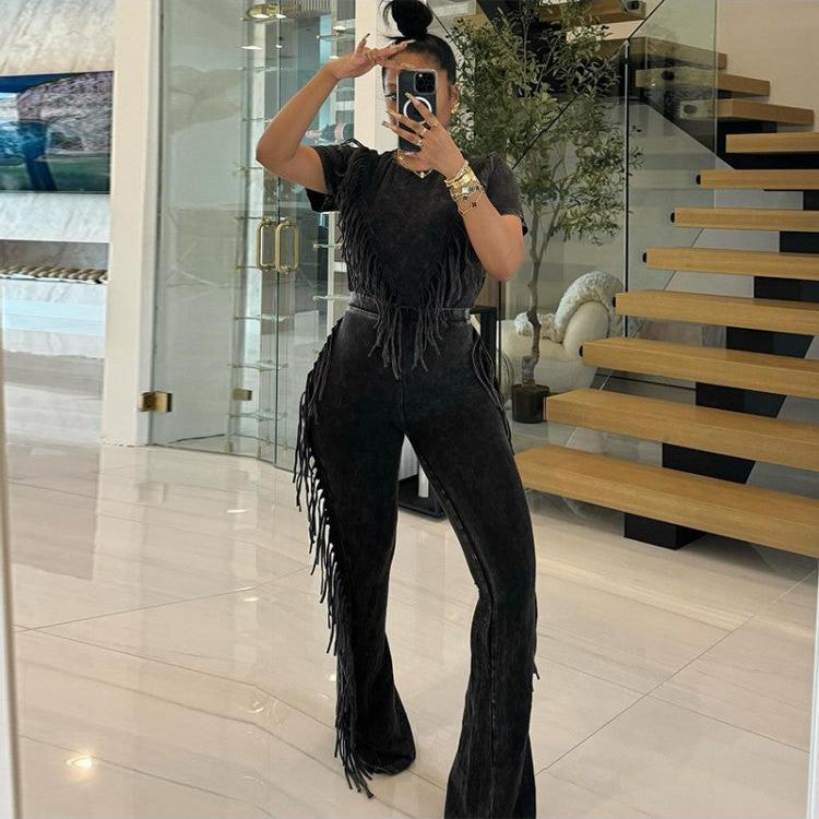 Tassel Two Piece Pant Set