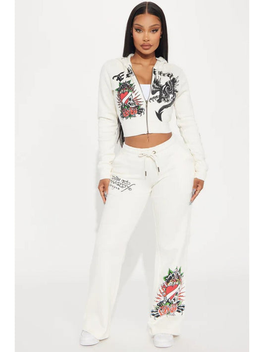 Conjunto de pantalón con capucha y corazón de dragón