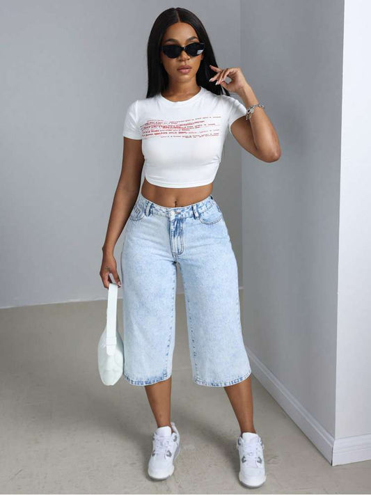 Short ajusté en coton de couleur unie