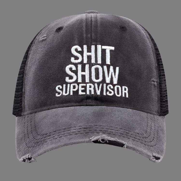 Washed Denim Letter Embroidery Baseball Cap
