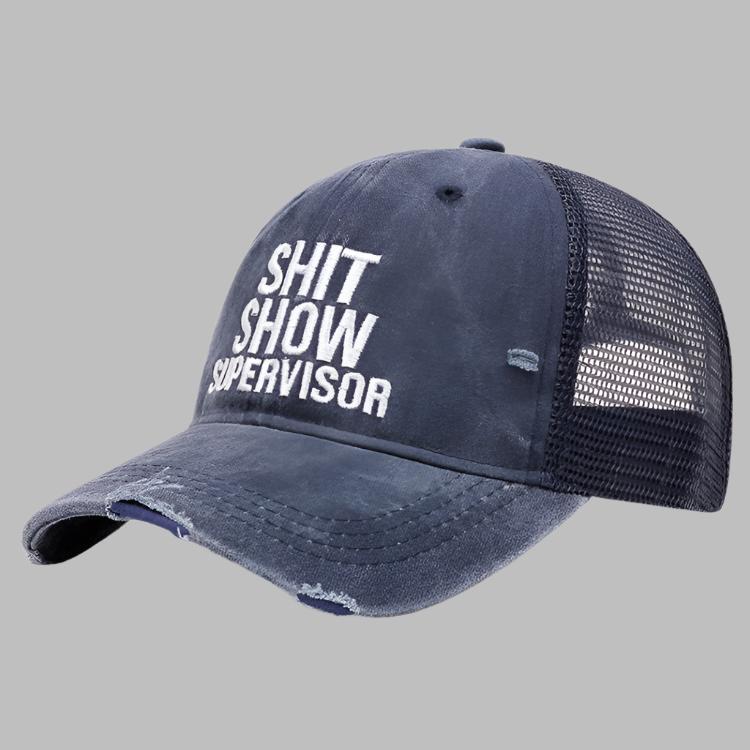 Washed Denim Letter Embroidery Baseball Cap