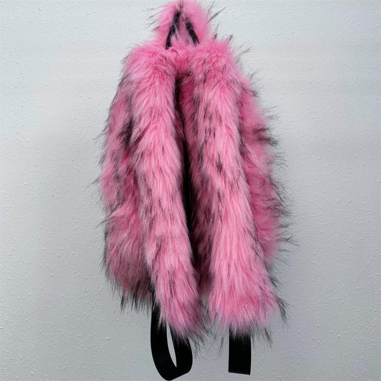 Fluff Patchwork Plush Casual Backpacks