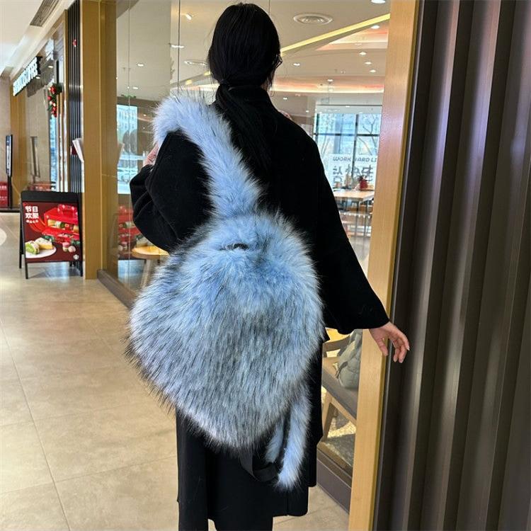 Fluff Patchwork Plush Casual Backpacks