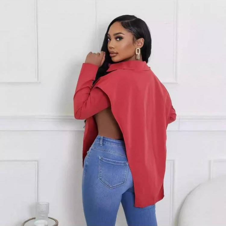 Irregular Lace Up Loose Bare Waist Shirt