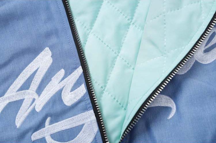 Colorblock Zipper Puff Sleeve Cropped Jackets