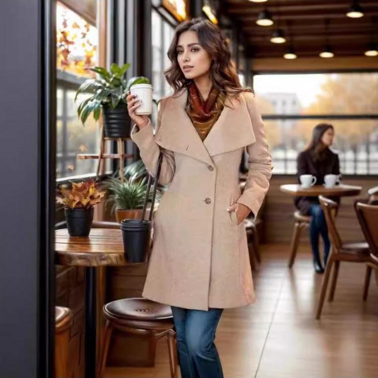 Long Sleeve Tweed High-end Winter Coat