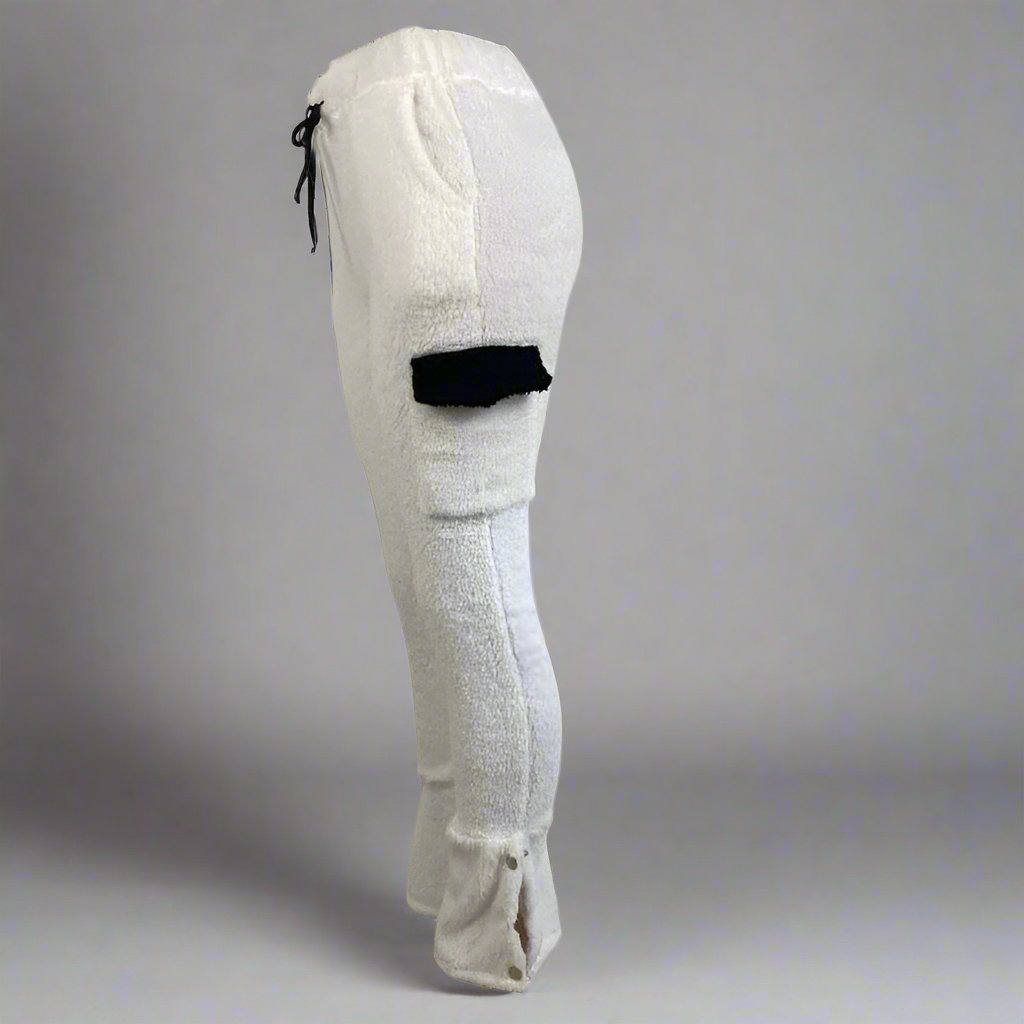 Colorblock Flap Pockets Polar Fleece Pants
