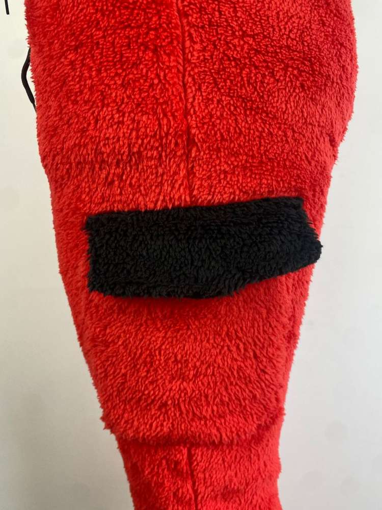 Colorblock Flap Pockets Polar Fleece Pants