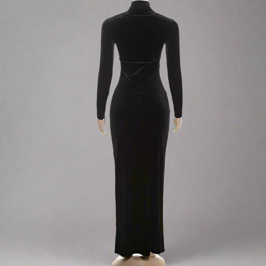 Embellished Bodycon Long Sleeves Maxi Dress