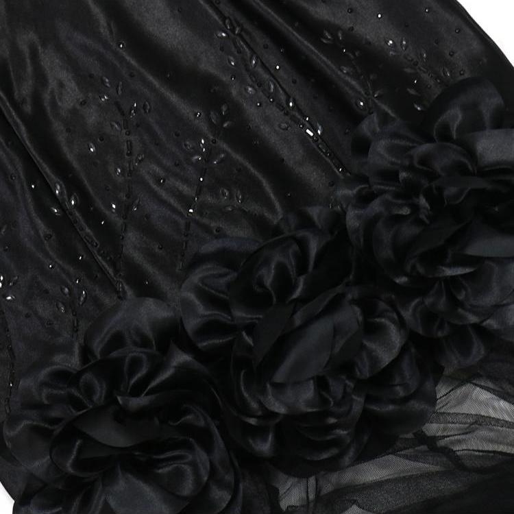 Luxurious Flower Hem Gauze Patchwork Sleeveless Maxi Dress
