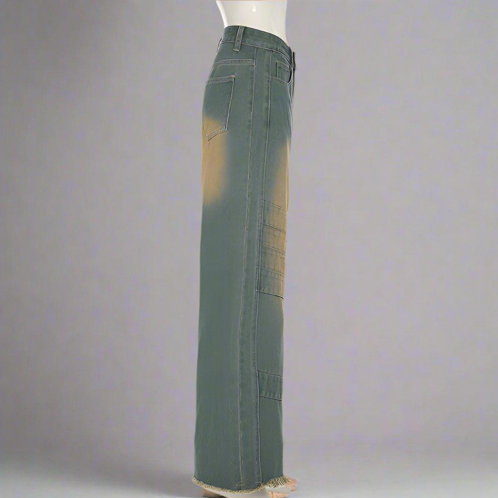 Vintage Distressed Denim Straight Jeans
