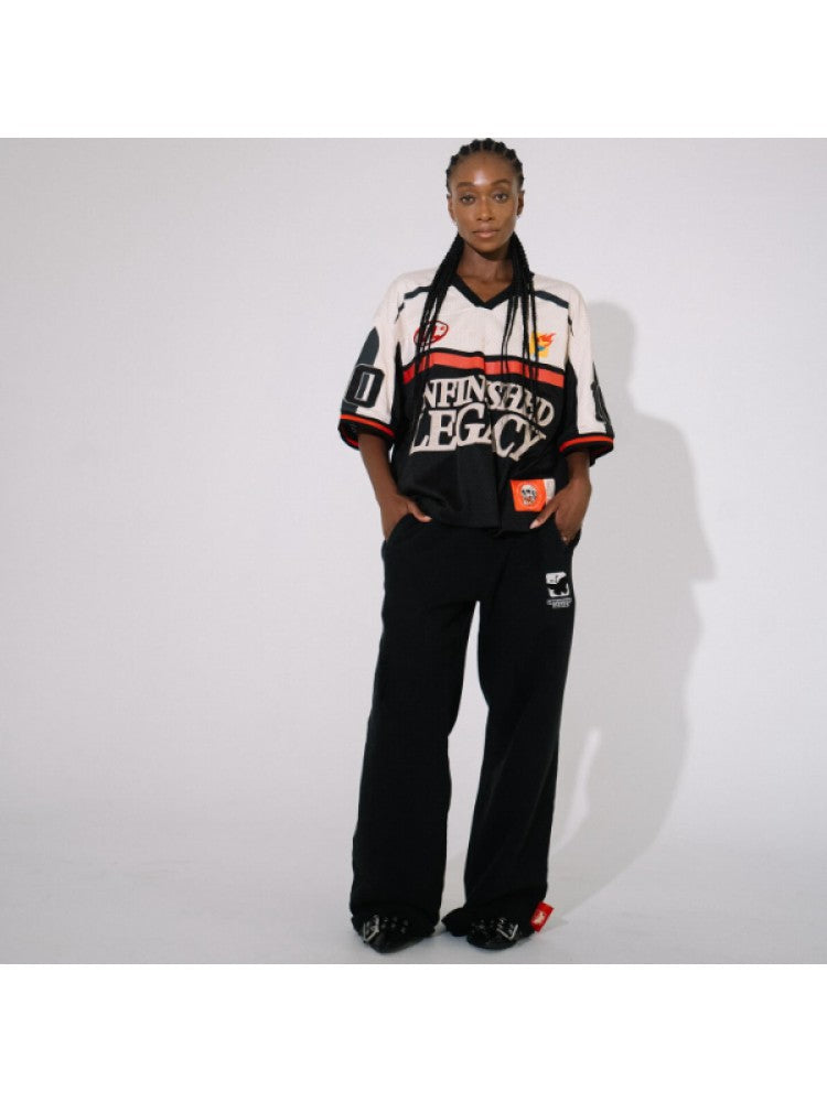 Colorblock Striped Mesh V Neck Jersey
