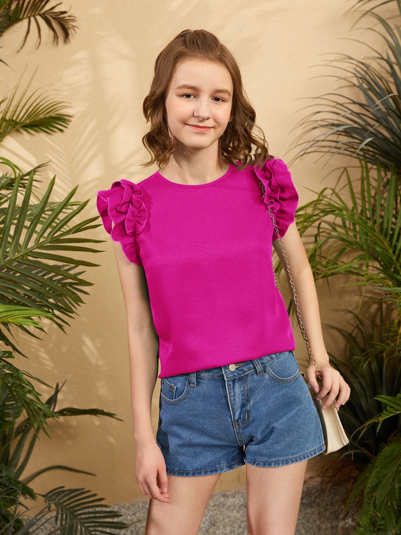 Blusa con mangas con volantes