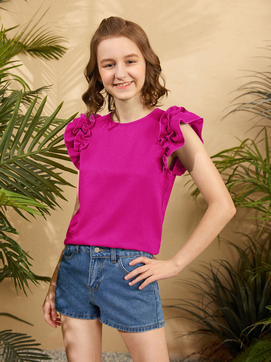 Blusa con mangas con volantes
