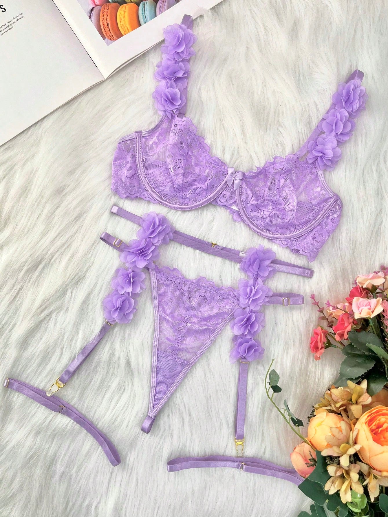 Conjunto de lencería floral