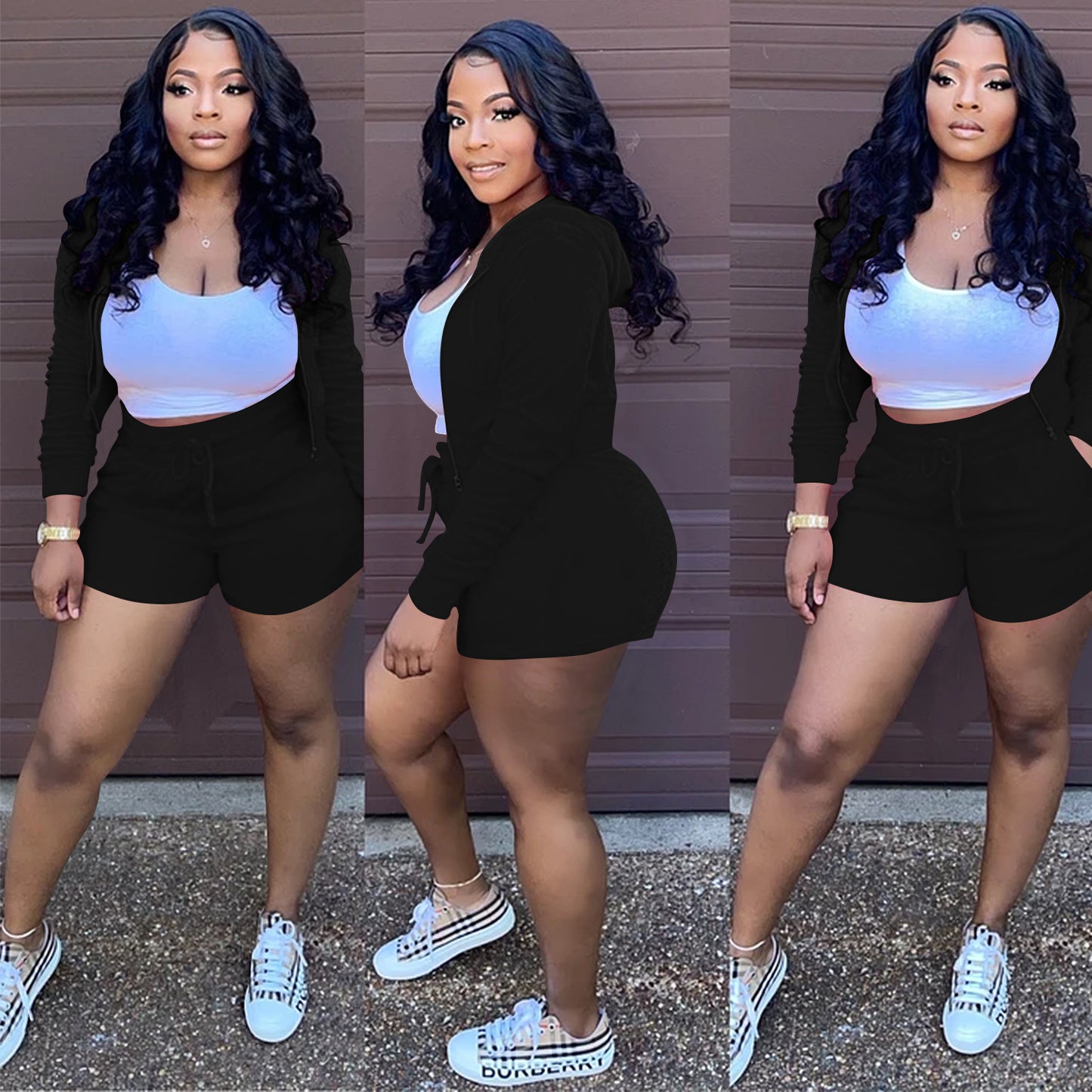 Casual Solid Three Piece Set
