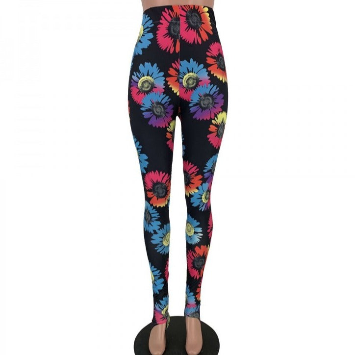 Leggings de cintura alta con diseño de bomba de flores