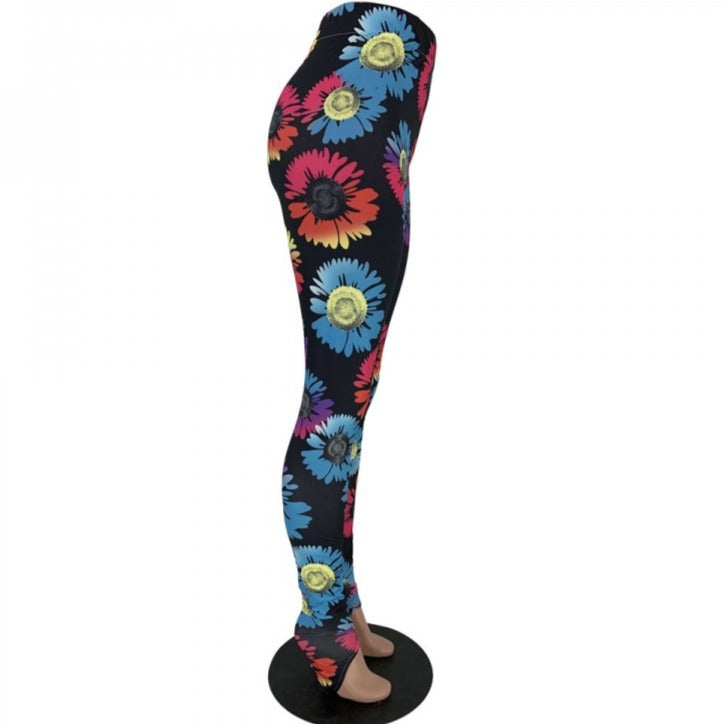 Leggings de cintura alta con diseño de bomba de flores