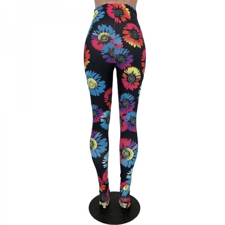 Leggings de cintura alta con diseño de bomba de flores