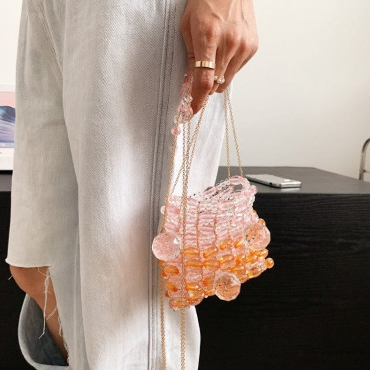Acrylic Beaded Shoulder Bag