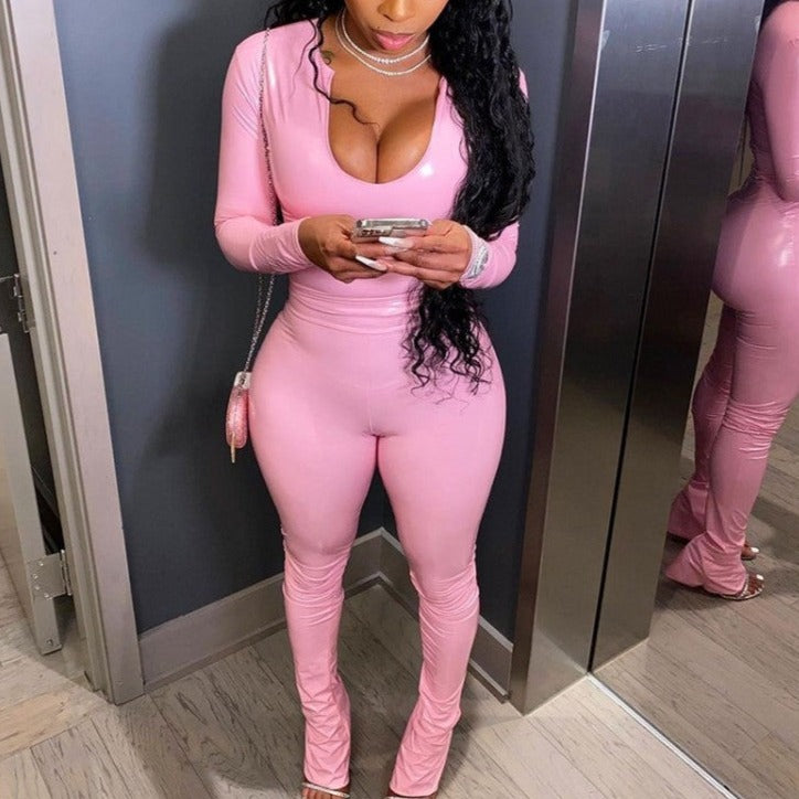 Conjunto de pantalón de cuero