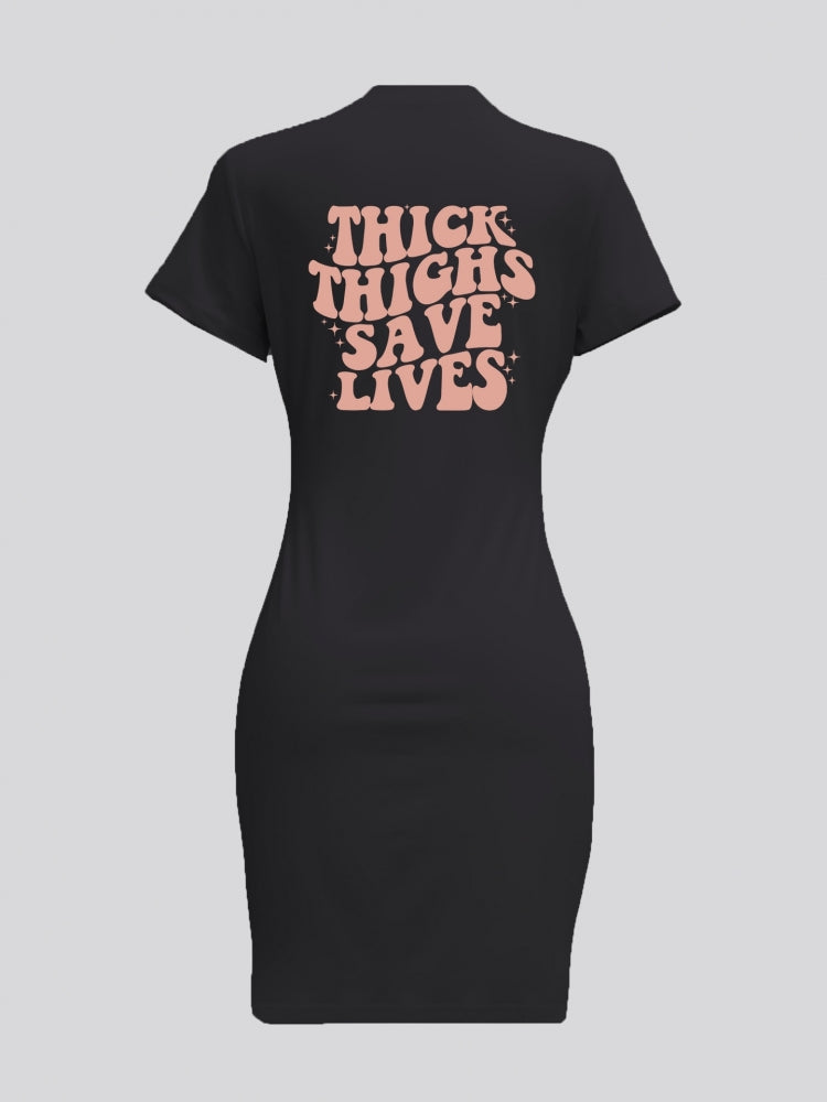 Vestido ajustado con muslos gruesos