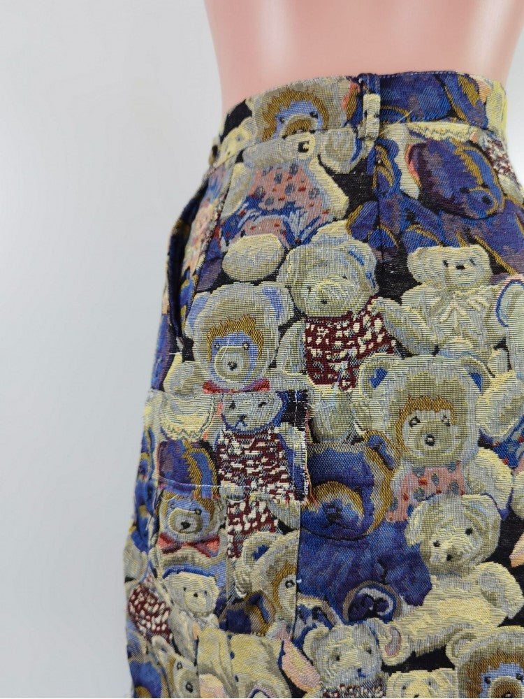 Falda con abertura en jacquard