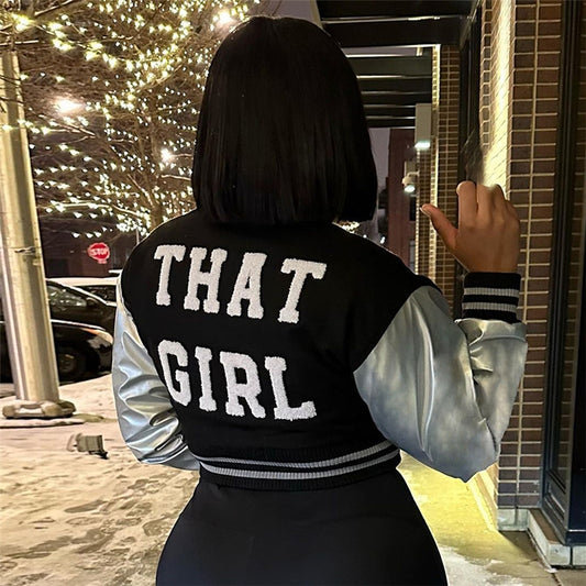 That Girl Patchwork Baseball Jacket