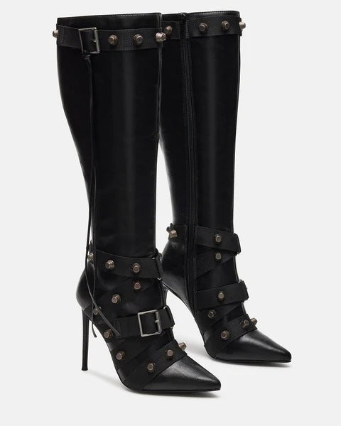 Rivet Belt Buckle Boots