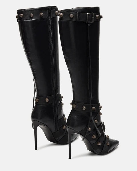 Rivet Belt Buckle Boots