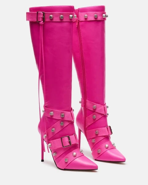 Rivet Belt Buckle Boots