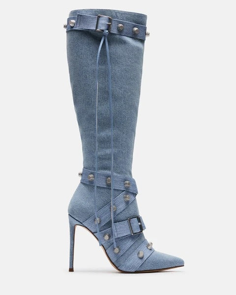 Rivet Belt Buckle Boots