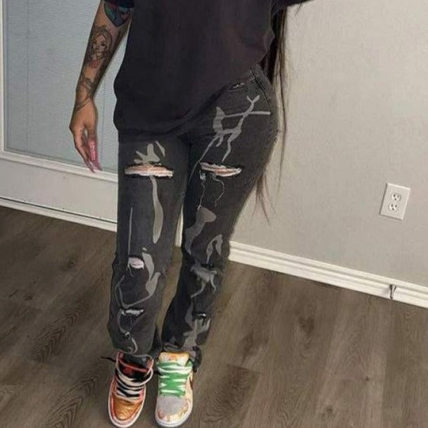 Jean en denim dégradé