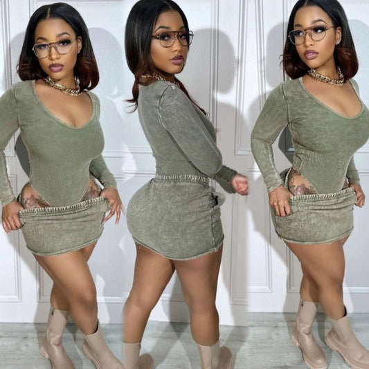 Ash Long Sleeve Skirt Set