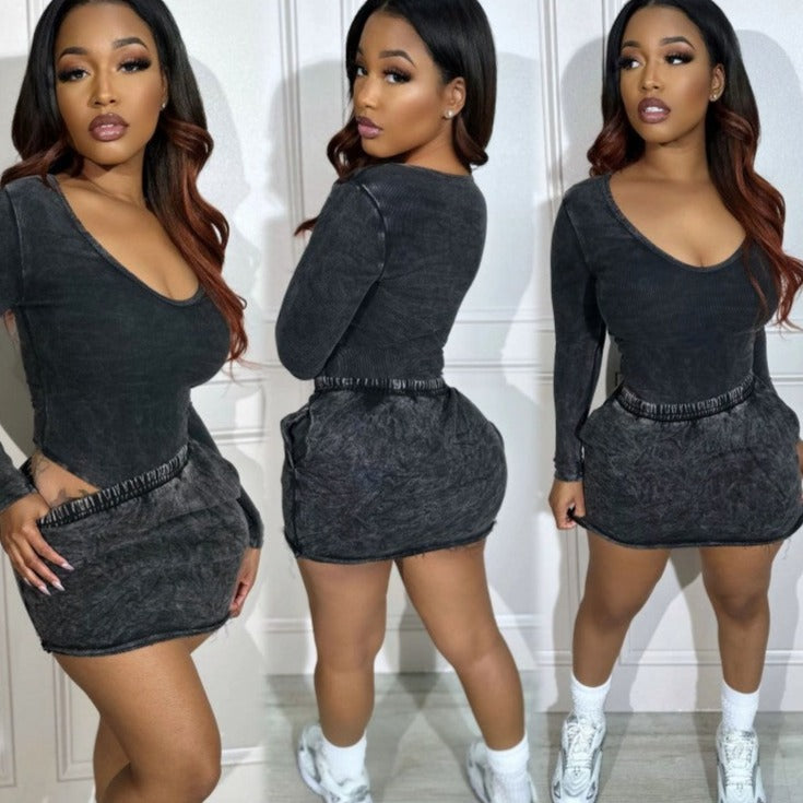 Ash Long Sleeve Skirt Set