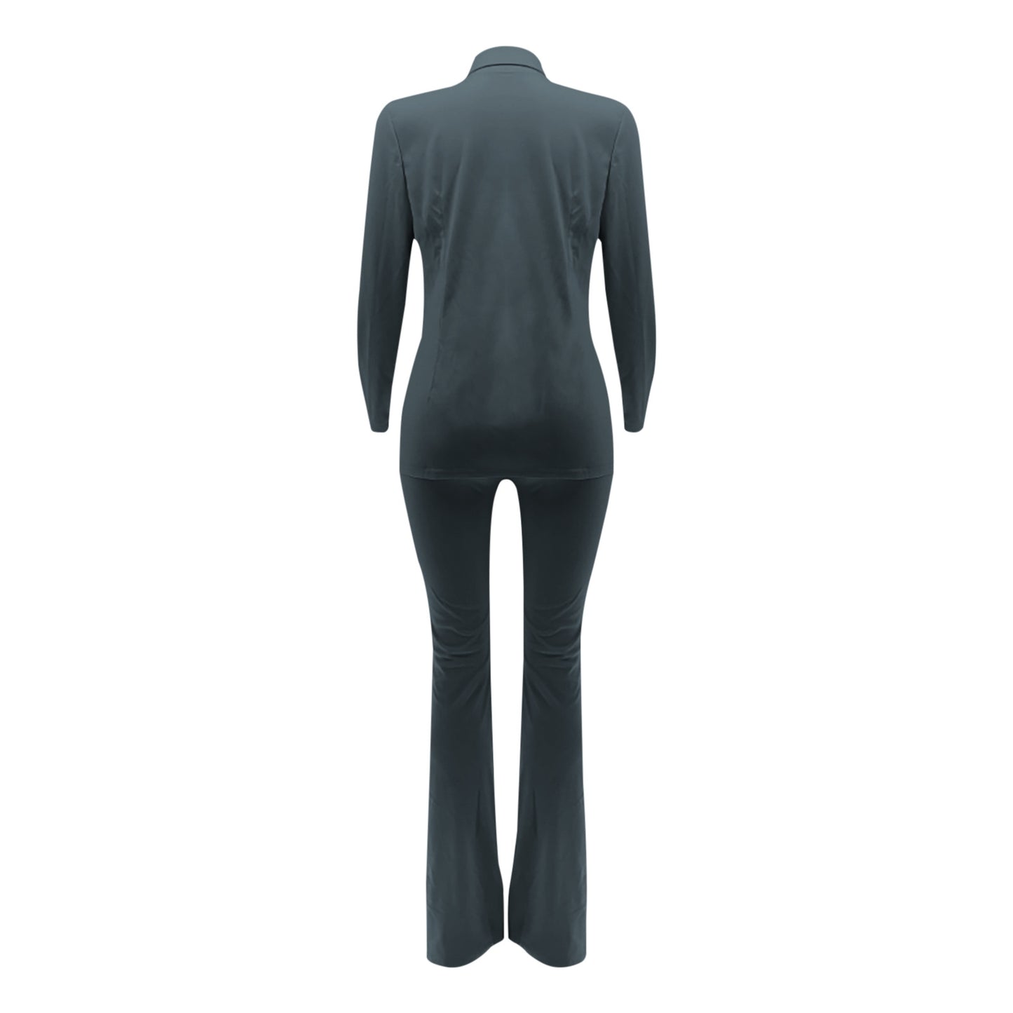 Buckle V-Neck Blazers Suit