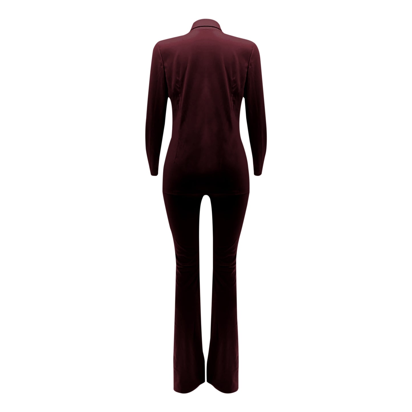 Buckle V-Neck Blazers Suit
