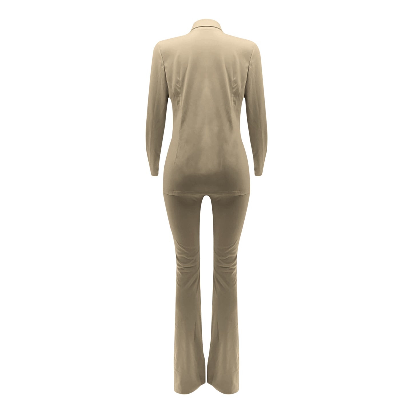 Buckle V-Neck Blazers Suit