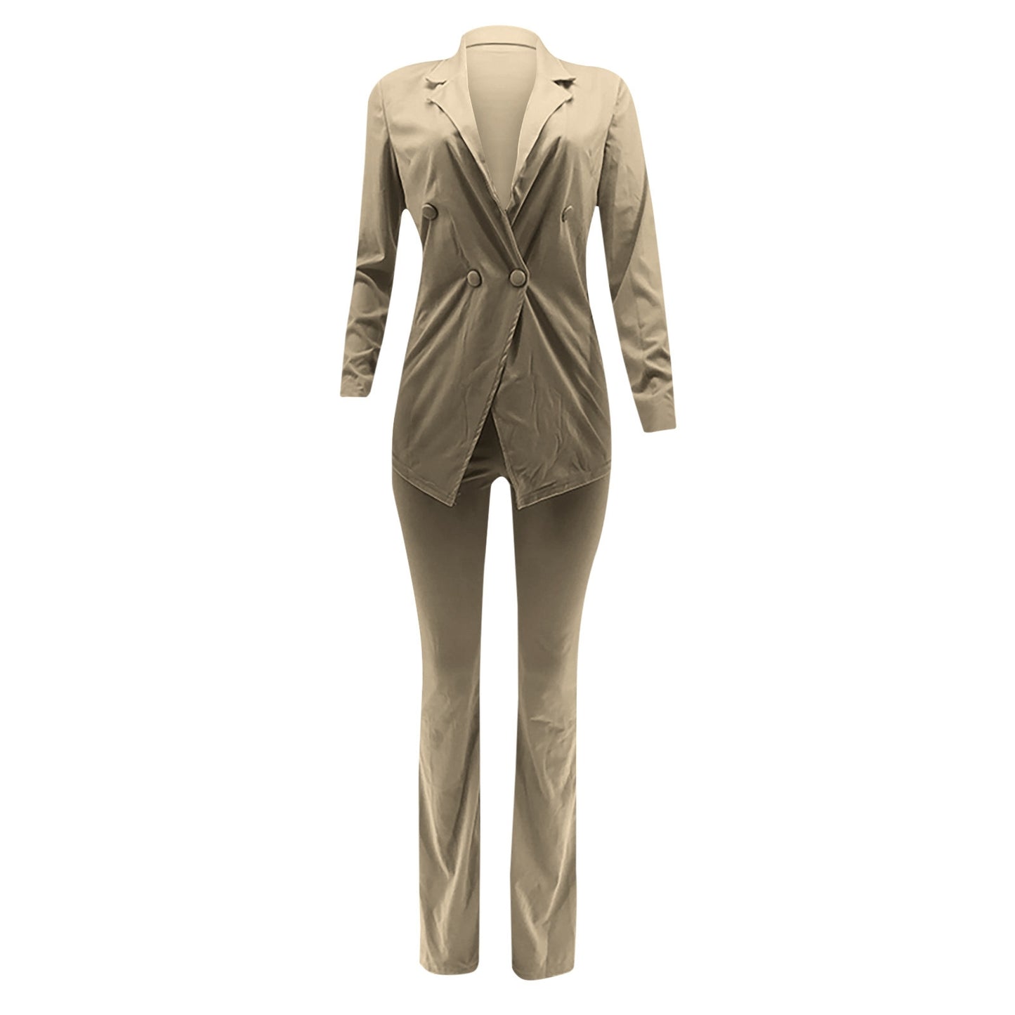 Buckle V-Neck Blazers Suit