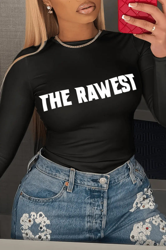 T-shirt ajusté à manches longues Raw