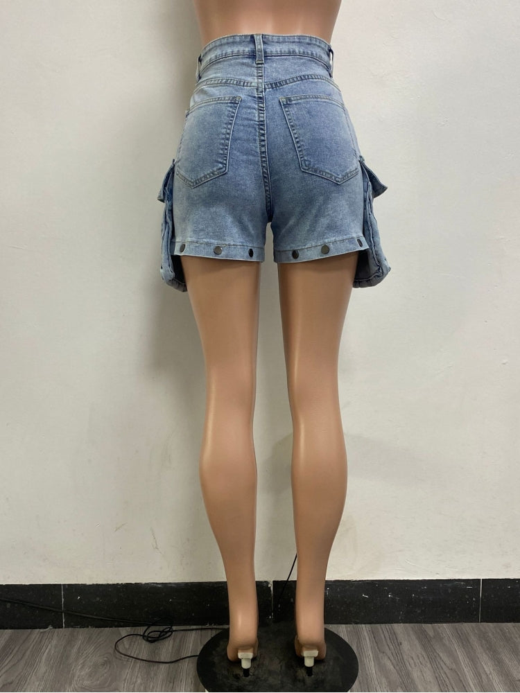 Pantalones vaqueros cargo de mezclilla desmontables